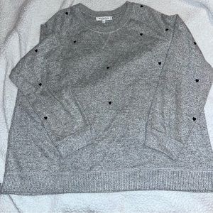 Workshops Republic clothing Grey sweater with small black heart printed size 1X